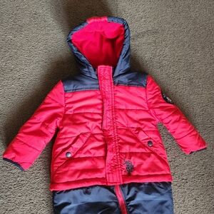 US POLO ASSN Toddler Snow Suit 24 Mo Red Blue Winter Activewear Outdoors